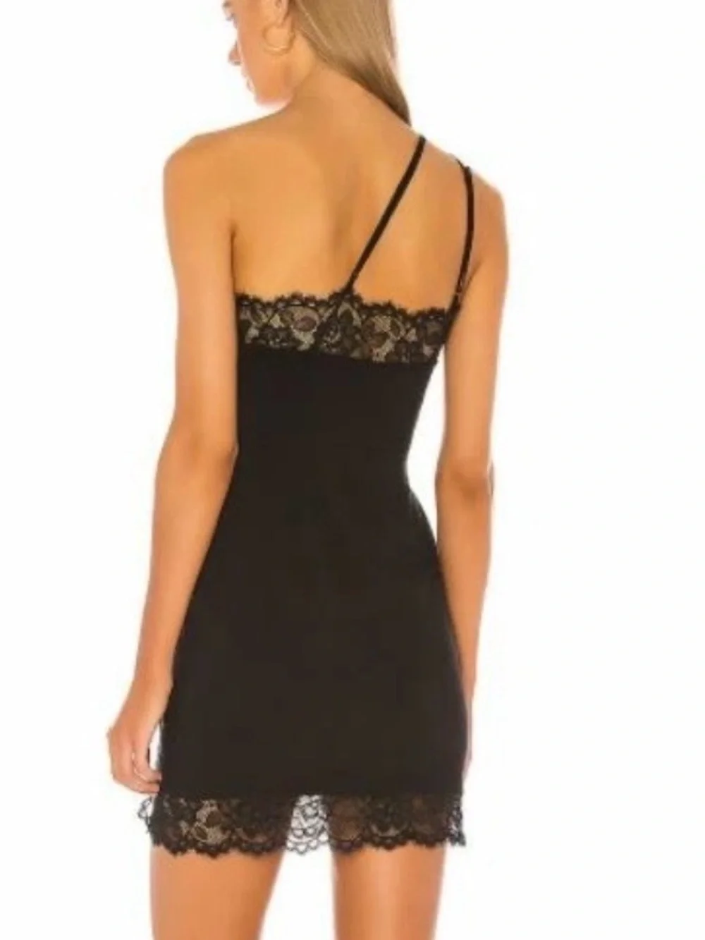 FREE PEOPLE NEW WITH TAGS! One-Shoulder Black Lace Cocktail Dress